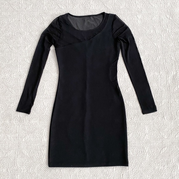 Sheer Sleeved Mini Dress - Picture 1 of 4